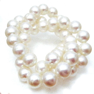 White 9.5-10.2mm Round Potato Pearls